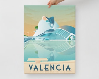 Valencia Spain Canvas, Travel Poster, Europe Wall Art, Large Canvas, Ready to hang art, Canvas Wall Art, Landscape Wall Art, Gift