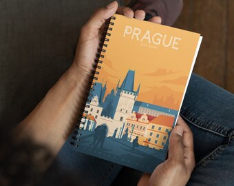 Prague Charles Bridge Czech Republic Travel Journal Notebook, Spiral Notebook, Travelers notebook, bullet journal, notepad, stationary, Gift