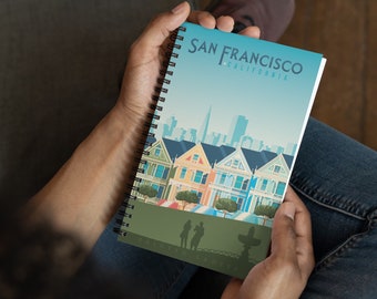 San Francisco California Travel Journal Notebook, Spiral Notebook, Travelers notebook, bullet journal, notepad, stationary, Gift