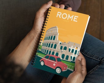 Rome Colosseum Italy Travel Journal Notebook, Spiral Notebook, Travelers notebook, bullet journal, notepad, stationary, Housewarming Gift