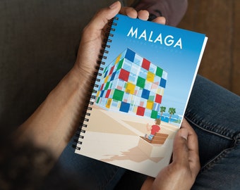 Malaga Spain Travel Journal Notebook, Spiral Notebook, Travelers notebook, bullet journal, Notepad, stationary, Housewarming Gift