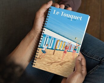 Le Touquet France Travel Journal Notebook, Spiral Notebook, Travelers notebook, bullet journal, Notepad, stationary, Housewarming Gift