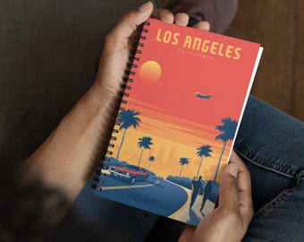 Los Angeles California Travel Journal Notebook, Spiral Notebook, Travelers notebook, bullet journal, Notepad, stationary, Housewarming Gift