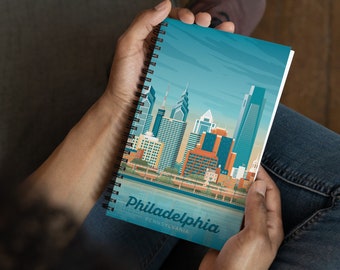 Philadelphia Pennsylvania Travel Journal Notebook, Spiral Notebook, Travelers notebook, bullet journal, Notepad, stationary, Gift