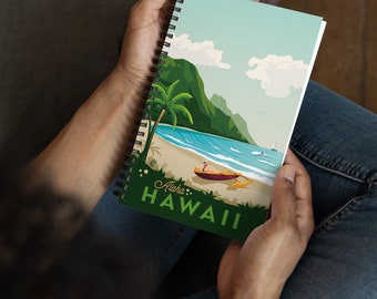 Hawaii Island Travel Journal Notebook, Spiral Notebook, Travelers notebook, bullet journal, notepad, stationary, Housewarming Gift