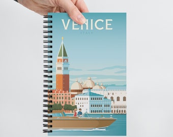 Venise Italy Travel Journal Notebook, Spiral Notebook, Travelers notebook, bullet journal, Notepad, stationary, Housewarming Gift