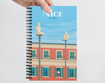 Nice French Riviera, Travel Journal Notebook, Spiral Notebook, Travelers notebook, bullet journal, Notepad, stationary, Housewarming Gift