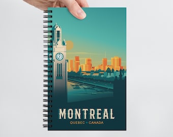 Montreal Travel Journal Notebook, Spiral Notebook, Travelers notebook, bullet journal, Notepad, stationary, Housewarming Gift