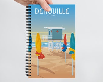 Deauville France Travel Journal Notebook, Spiral Notebook, Travelers notebook, bullet journal, Notepad, stationary, Housewarming Gift