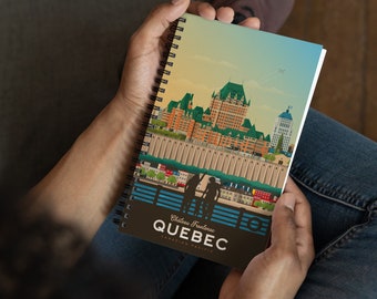 Quebec Canada Chateau Frontenac Travel Journal Notebook, Spiral Notebook, Travelers notebook, bullet journal, notepad, stationary, Gift