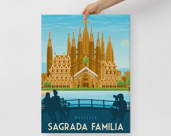 Barcelona Spain Spain Canvas, Travel Poster, Europe Wall Art, Large Canvas, Ready to hang art, Canvas Wall Art, Landscape Wall Art, Gift