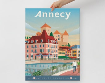 Annecy Savoie France Canvas, Travel Poster, Mountain Wall Art, Large Canvas, Ready to hang art, Canvas Wall Art, Landscape Wall Art, Gift