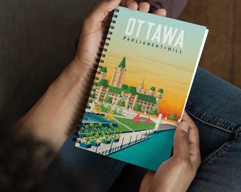 Ottawa Canada Travel Journal Notebook, Spiral Notebook, Travelers notebook, bullet journal, notepad, stationary, Housewarming Gift