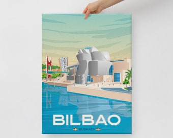 Bilbao Spain Spain Canvas, Travel Poster, Europe Wall Art, Large Canvas, Ready to hang art, Canvas Wall Art, Landscape Wall Art, Gift