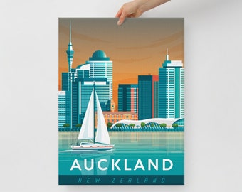 Auckland New Zealand Canvas, Travel Poster, Adventure Coastal Wall Art, Large Canvas, Ready to hang art, Canvas Wall Art, Landscape Wall Art