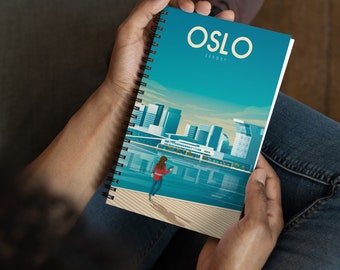 Oslo Norway Scandinavia Travel Journal Notebook, Spiral Notebook, Travelers notebook, bullet journal, notepad, stationary, Housewarming Gift