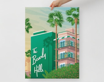 Beverly Hills Hotel Canvas, Travel Poster, California Wall Art, Large Canvas, Ready to hang art, Canvas Wall Art, Landscape Wall Art, Gift