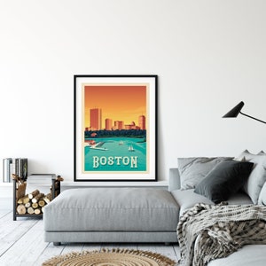 Boston Print, Massachusetts Print, City Skyline, United States Print, Travel Gift, Travel Poster, USA Print, Housewarming, Birthday Gift image 8