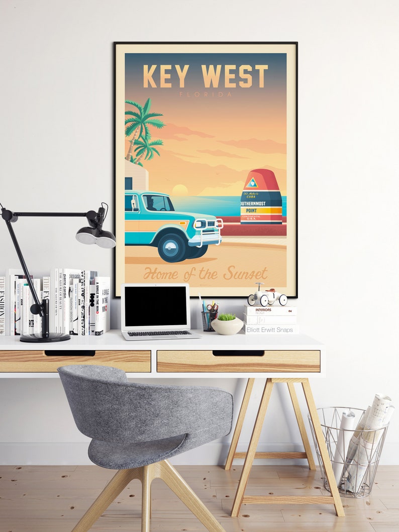 Key West Print, Florida Keys Print, Key Largo, United States Print, Travel Gift, Travel Poster, USA Print, Housewarming, Birthday Gift image 3