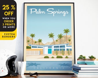 Palm Springs Print, California Print, City Skyline, United States Print, Travel Gift, Travel Poster, USA Print, Housewarming, Birthday Gift