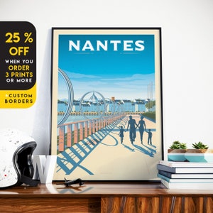 Nantes France Print, France Print, Anneaux Buren, City Skyline, Travel Gift, Wall Decor, Travel Poster, Housewarming, Birthday Gift