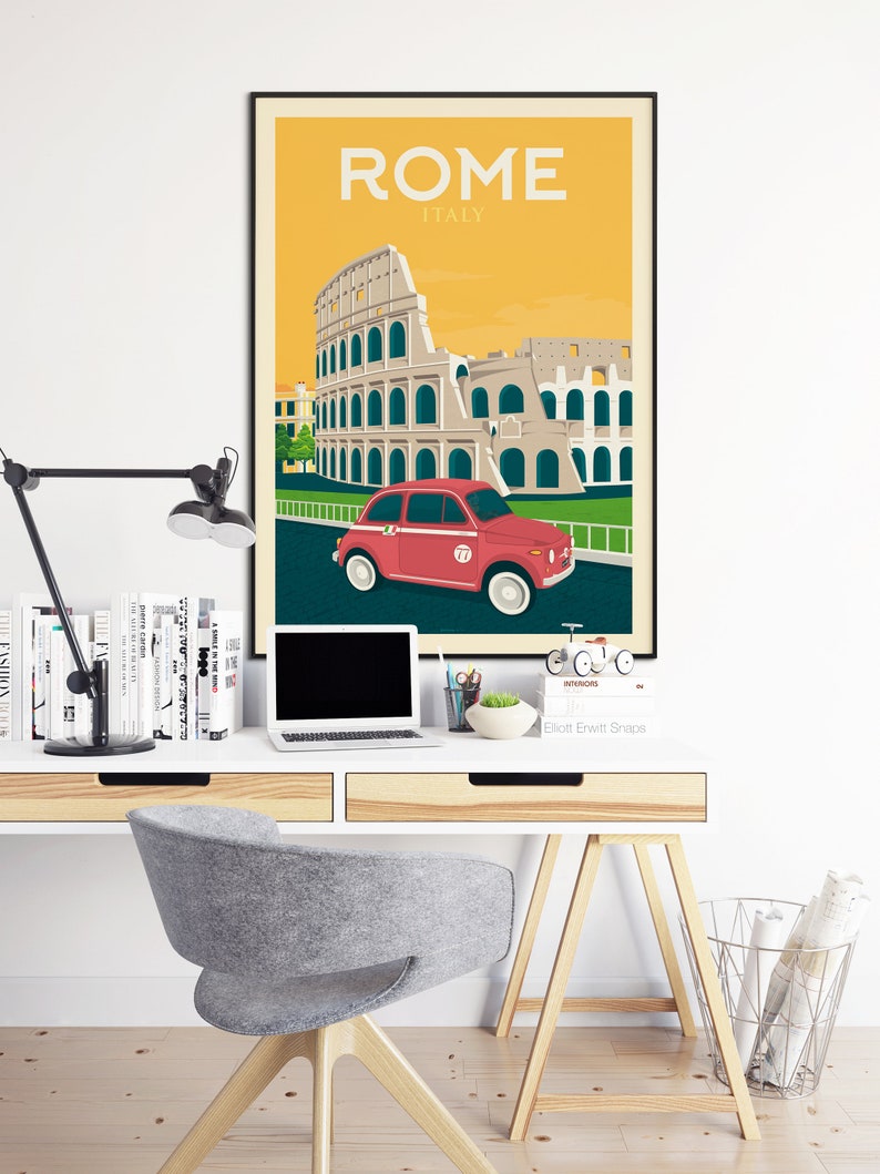 Rome Art Print, Italy Art Print, Roma Print, Italy Poster, The Colosseum Print, Travel Gift, Travel Poster, Europe Print, Housewarming image 3