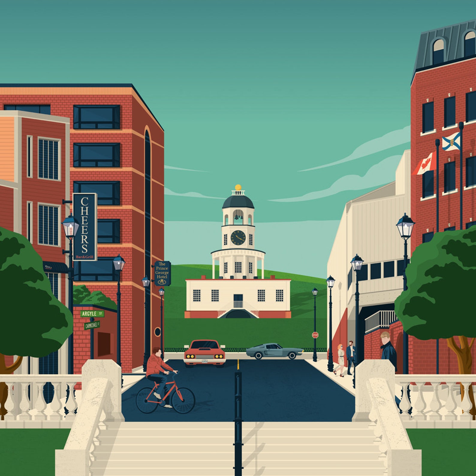 Halifax Nova Scotia Art Print Retro Canada Wall Art Vintage Etsy