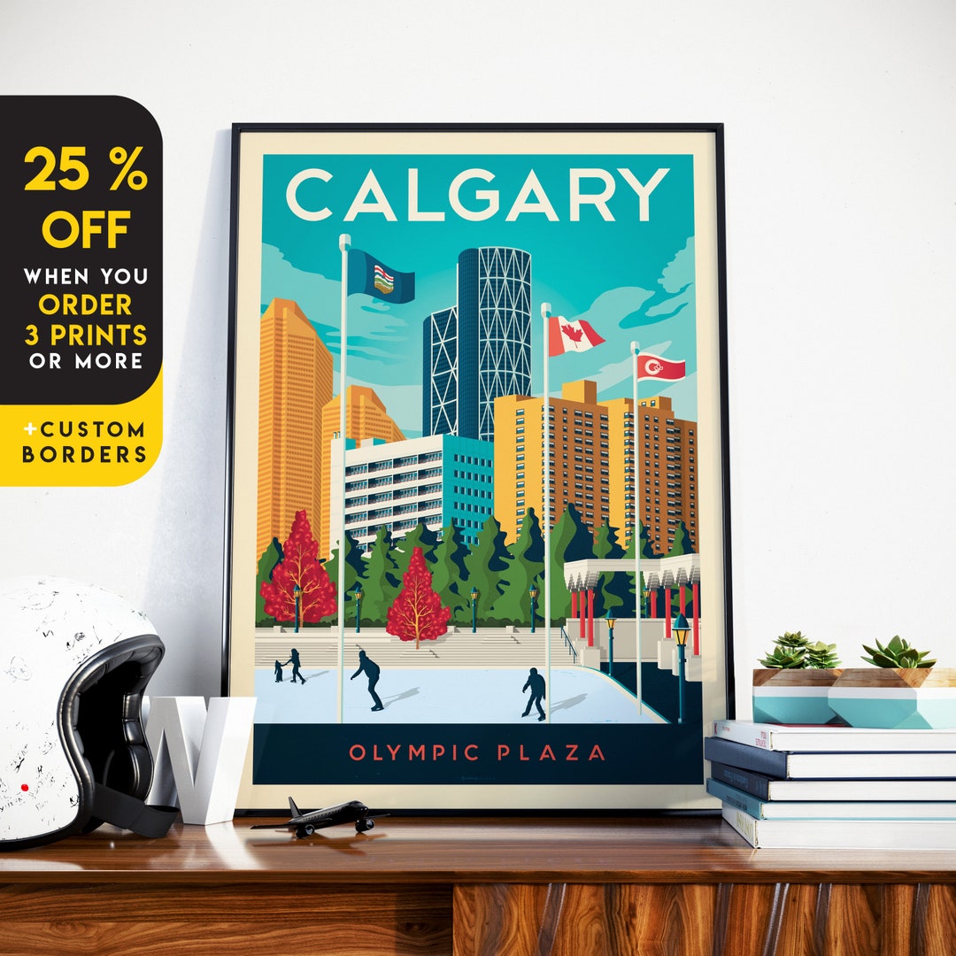 Calgary Travel Print Wall Art Calgary Canada Wall Hanging Home Etsy