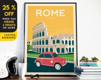 Rome Art Print, Italy Art Print, Roma Print, Italy Poster, The Colosseum Print, Travel Gift, Travel Poster, Europe Print, Housewarming