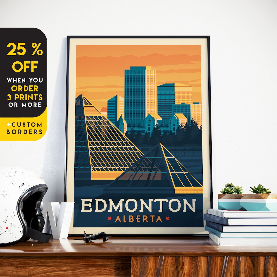Edmonton Travel Print Wall Art Edmonton Canada Wall Hanging Etsy UK