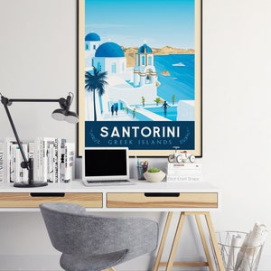 Santorini, Greece Art Print, Santorini Wall Art, Travel Print, Travel Poster, Europe Print, Wall Decor, Housewarming Gift, Anniversary Gift image 3