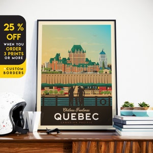Quebec City Print, Quebec Print, Chateau Frontenac Print, Canada Print, Travel Gift, Travel Poster, USA Print, Housewarming, Birthday Gift image 1