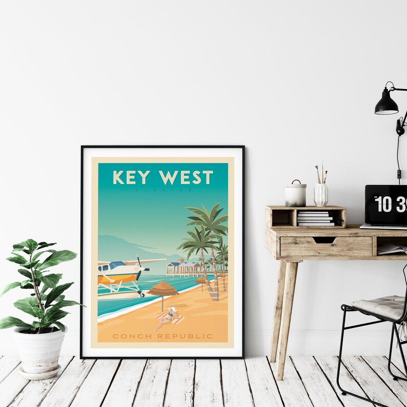 Key West Print, Florida Keys Print, Key Largo, United States Print, Travel Gift, Travel Poster, USA Print, Housewarming, Birthday Gift image 7