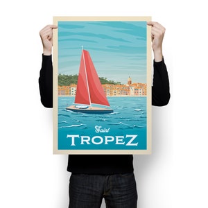 St Tropez Print, France Print, Beach Print, French Riviera Print, Europe Travel Gift, Wall Decor, Travel Poster, Housewarming, Birthday Gift image 5