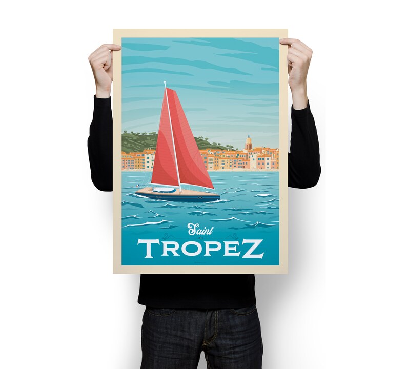 St Tropez Print, France Print, Beach Print, French Riviera Print, Europe Travel Gift, Wall Decor, Travel Poster, Housewarming, Birthday Gift image 5