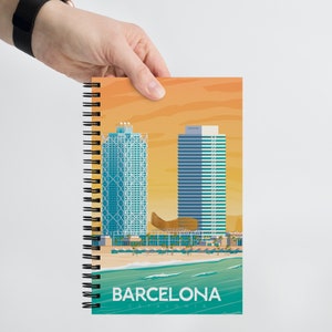 Barcelona Spain Travel Journal Notebook, Spiral Notebook, Travelers notebook, bullet journal, notepad, stationary, Housewarming Gift