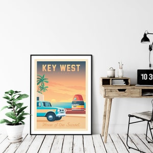 Key West Print, Florida Keys Print, Key Largo, United States Print, Travel Gift, Travel Poster, USA Print, Housewarming, Birthday Gift image 7