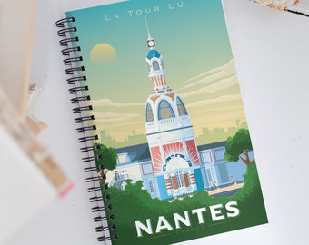 Nantes Tour Lu France Travel Journal Notebook, Spiral Notebook, Travelers notebook, bullet journal, notepad, stationary, Housewarming Gift