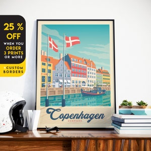 Copenhagen Art Print, Denmark Print, Scandinavian Wall Art, Travel Print, Travel Poster, Travel Gift, Housewarming Gift