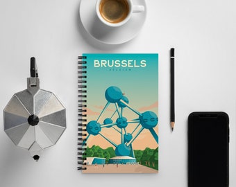Brussels Belgium Travel Journal Notebook, Spiral Notebook, Travelers notebook, bullet journal, Notepad, stationary, Housewarming Gift
