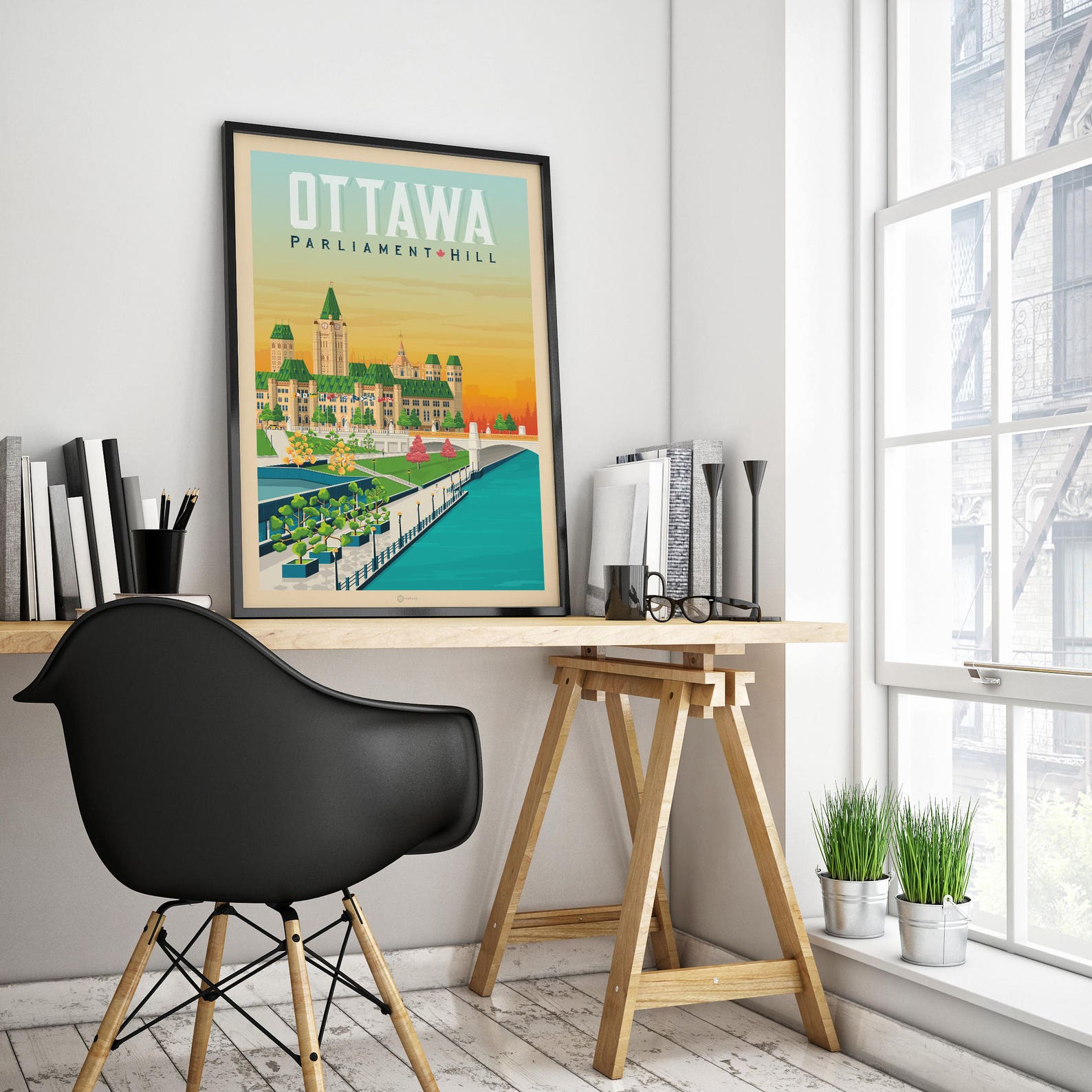 Ottawa Print Ottawa Vintage Travel Poster Canada Print Etsy