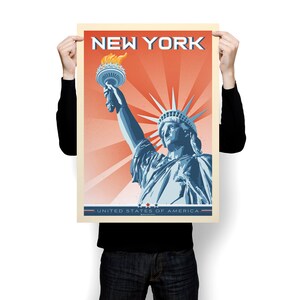 New York Art Print, NYC Poster, NYC Skyline, America Art Print, New York Poster, New York Gift, New York Decor, Travel Poster, Housewarming image 5