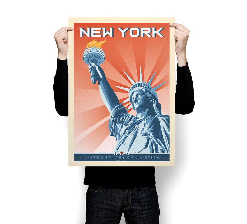 New York Art Print, NYC Poster, NYC Skyline, America Art Print, New York Poster, New York Gift, New York Decor, Travel Poster, Housewarming image 5