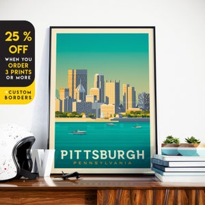 Pittsburgh Print, Pennsylvania Print, Steel City, United States Print, Travel Gift, Travel Poster, USA Print, Housewarming, Birthday Gift