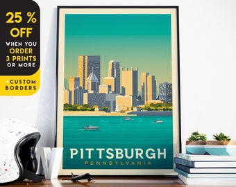 Pittsburgh Print, Pennsylvania Print, Steel City, United States Print, Travel Gift, Travel Poster, USA Print, Housewarming, Birthday Gift