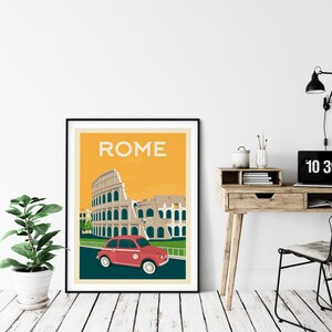 Rome Art Print, Italy Art Print, Roma Print, Italy Poster, The Colosseum Print, Travel Gift, Travel Poster, Europe Print, Housewarming image 7