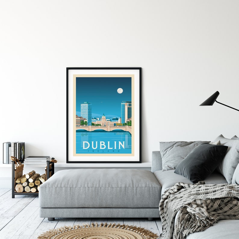 Dublin Print, Ireland Print, Ha'penny Bridge, City Skyline Print, Europe Travel Gift, Wall Decor, Travel Poster, Housewarming, Birthday Gift image 8