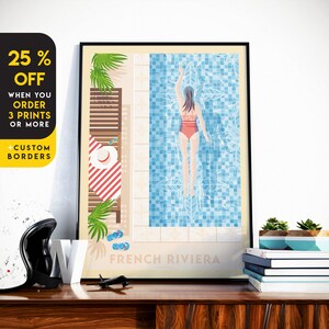 French Riviera Art Print, Côte d'Azur, France Wall Art France Travel Poster, Home Decor, Travel Gift, Travel Poster, Provence, Housewarming