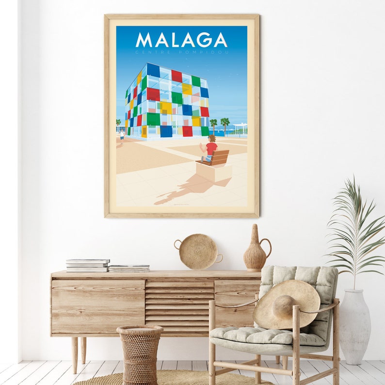 Malaga Travel Print, Andalusia Print, Travel Gift, Malaga Poster, Europe Print, Spain Art Print, Travel Art Print, Housewarming Gift image 6