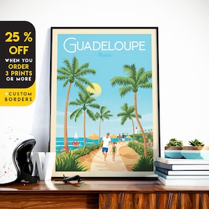Guadeloupe Travel Print Wall Art Guadeloupe Island Wall Hanging Home Décor Martinique Tahiti Guadeloupe France Gift Carribean Sea Decor